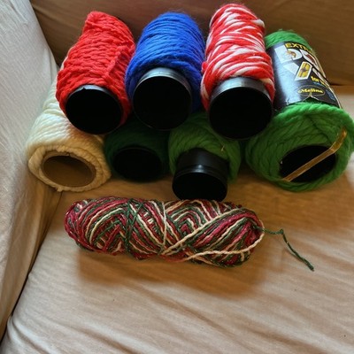 Malina Yarn Lot Red Green Blue  Craft Knitting Crochet Macrame Projects
