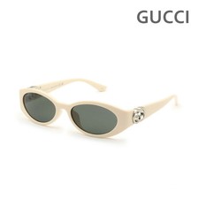 GUCCI GG1662SA Ivory Oval Acetate Sunglasses Gray Lens 100 UV Protection