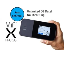 Inseego Mifi X Pro 5G WiFi Hotspot + Unlimited ATT 4G/5G Data Plan!