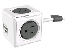 Allocacoc 4424 Powercube Extended USB Power Strip 10' 4 Plugs International Use