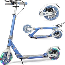 Foldable Kick Scooter 200mm PU Wheels Adjustable Handlebar – Kids Teens Adults