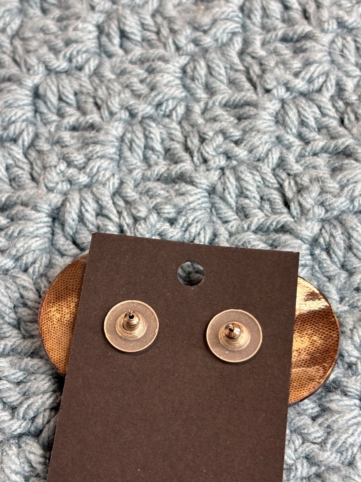 Acrylic Plastic Circle Button Stud Earrings State… - image 2