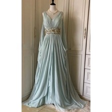 Evening Dresses Women Floor Length V Neck High Quality Sleeveless Prom Party