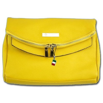 Florence 2in1 Damen Abendtasche Umhängetasche gelb Clutch Echt-Leder OTF803Y