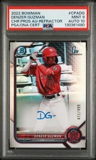 2022 Bowman #CPADG Denzer Guzman 1st Chrome Refractor Auto /499 PSA 9 Angels