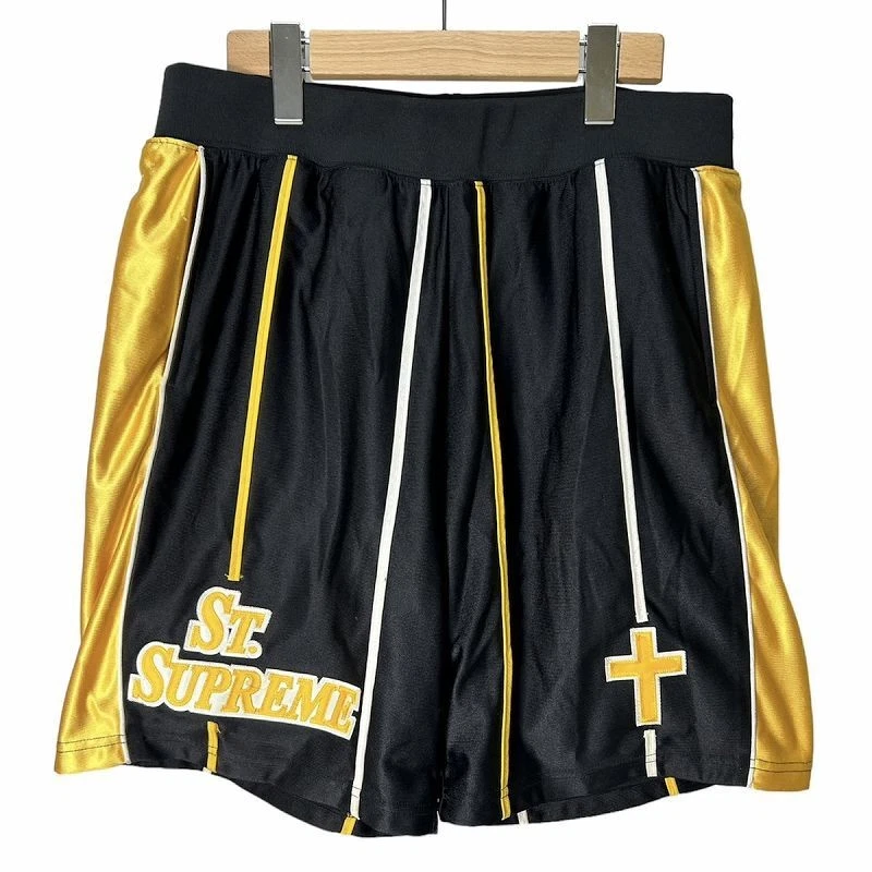 Short de basket Supreme St.Supreme short short pantalon de bain noir jaune