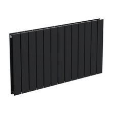 Image of 600x1170mm Double Aluminium Radiator Black Textured Vertical Designer 13 Section