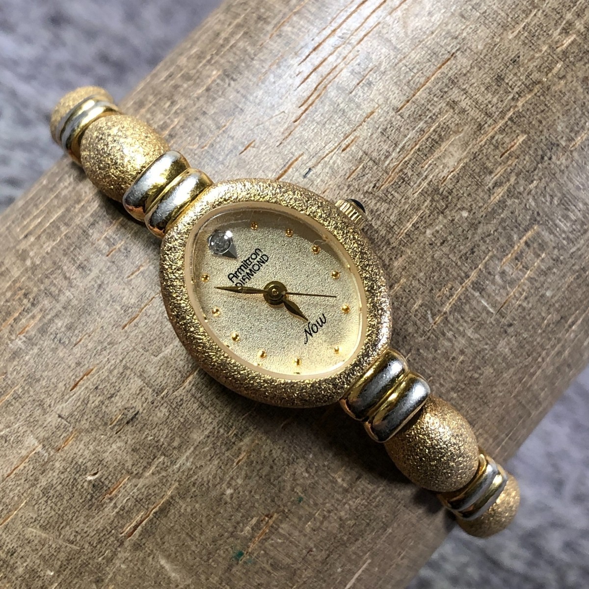 Armitron Now Women 75/2324-5 Diamond Gold Tone Oval Quartz 17mm