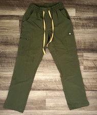 FIGS Dowa Moss Green Scrub Pants Size S Drawstring Medical Scrubs