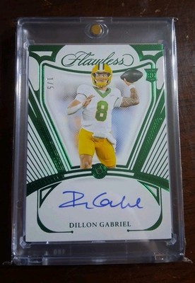 2025 Flawless Dillon Gabriel Genuine Emerald Gem Rookie RC On Card Auto 1/5 SSP 