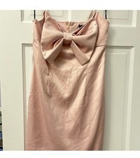 Forever21 mini Pink satin bow dress size medium