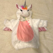 Hyde and Eek Baby Girl Plush Unicorn Costume Pullover Pink White Size 0-6 Months