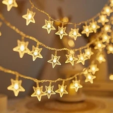 16 Star LED String Lights 3 Meter Warm White Waterproof Fairy Lights Decorative