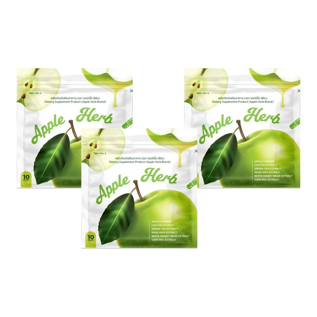 3x Green Apple Herb Diet Supplement Help Excretion Vitamin C
