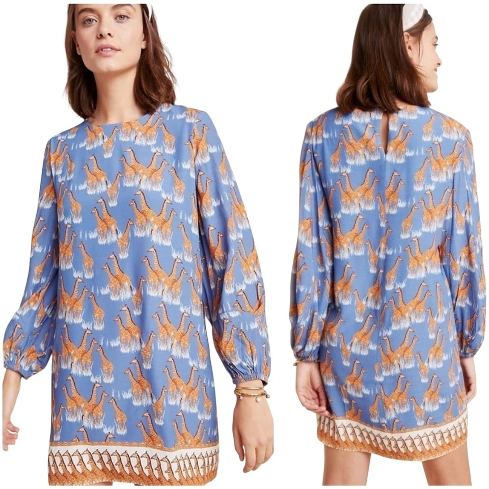 Vestido túnica jirafa Anthropologie Corey Lynn Calter talla pequeña Foto 2 de 4