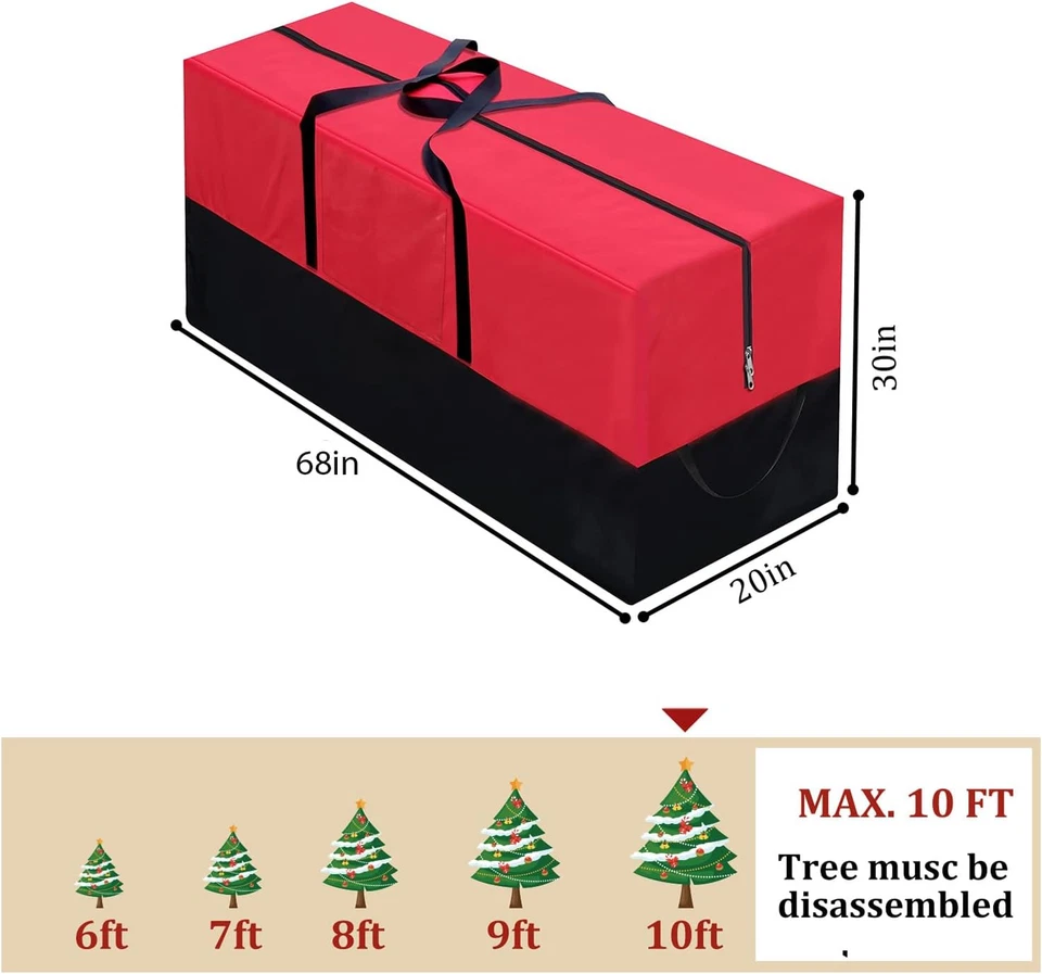 Bolsa de almacenamiento para árboles de Navidad, se adapta a árboles artificiales de 10 pies de altura - Holida de alta resistencia Foto 2 de 4