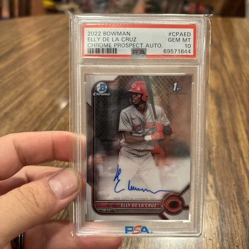 2022 BOWMAN CHROME PROSPECT AUTO ELLY DE LA CRUZ PSA 10