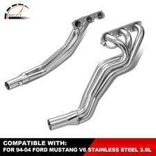 For 94-04 Ford Mustang V6 Stainless Steel Header Manifold Exhaust Replacement