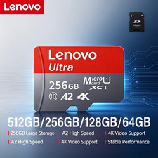 Lenovo High-Speed Micro SD Memory Card 256 GB V30 4K Full HD Camera Phone Go pro