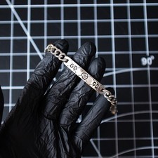 Sterling Silver Men's Gucci Ghost Bar ID Curb Link Bracelet - Size 7