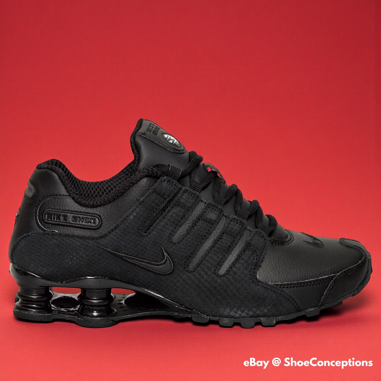 Nike Shox NZ Shoes Triple Black 378341-001 Men's Sizes NEW