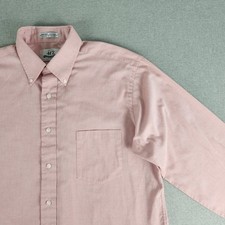 Vintage Van Heusen 417 Pinpoint Oxford Shirt Mens 16.5 34/35 Pink Button Down