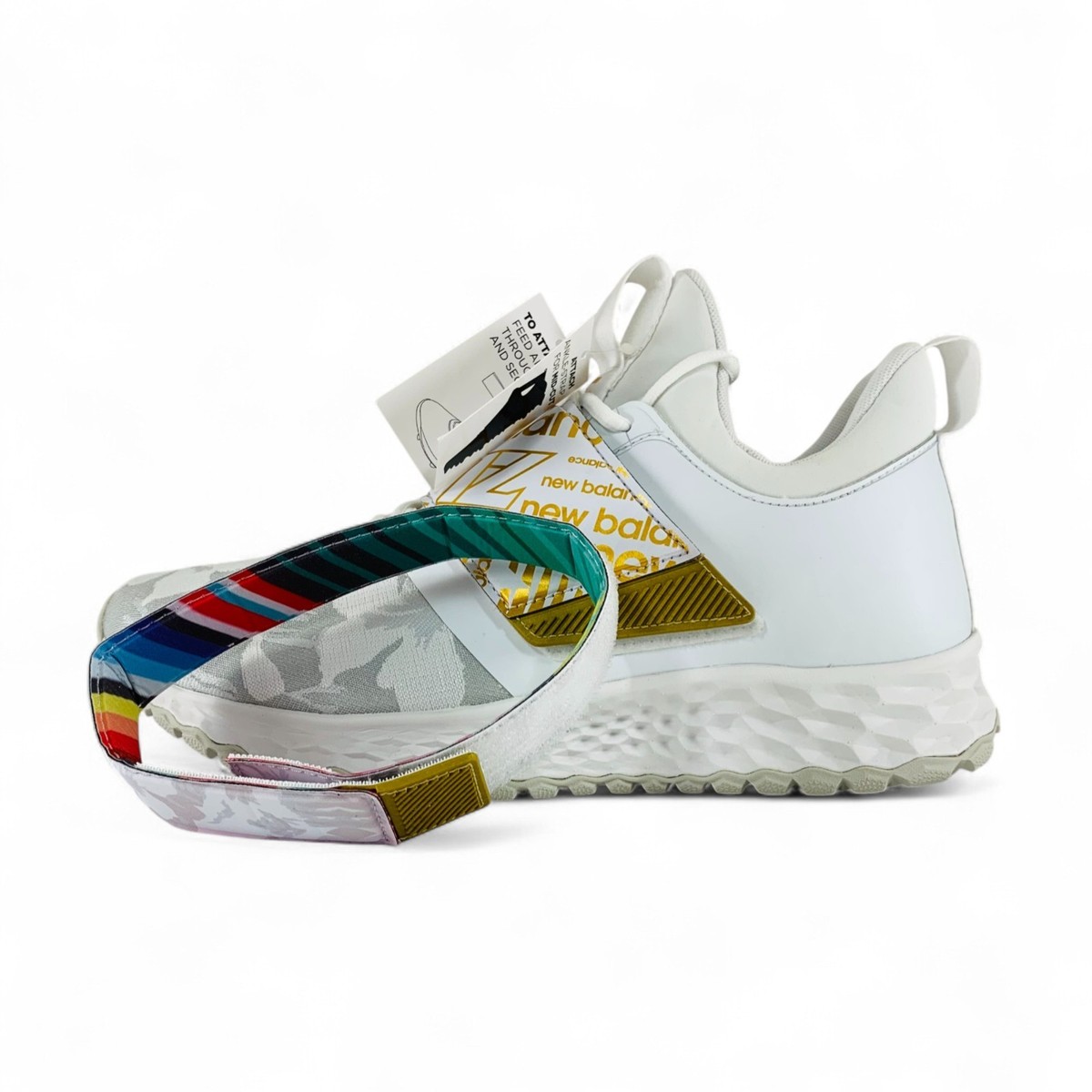 New Balance Lindor 1 TF White Gold Floral Men's Baseball Turf