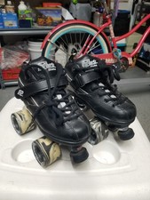 Rock GT-50 Black Quad Roller Skates Size 4 w/ Sure-Grip GT50 Wheels     New   
