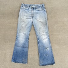 Vintage 70s Levis Jeans Size 34x30 Blue Denim Bootcut Flare 1970s Bell Bottoms