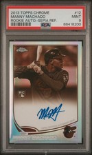2013 Topps Chrome Manny Machado Rookie RC Sepia Refractor Auto /75 PSA 9 Mint