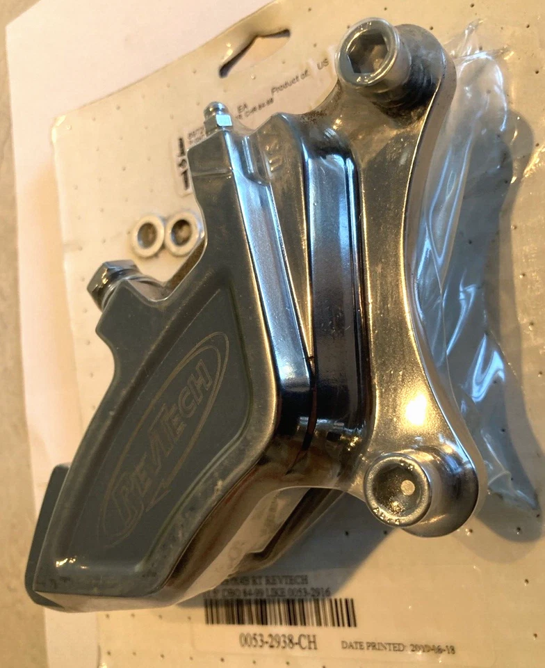Performance Machine Front Right Brake Caliper USA * Chrome 4 Piston Harley 84-99 - Image 3 of 4