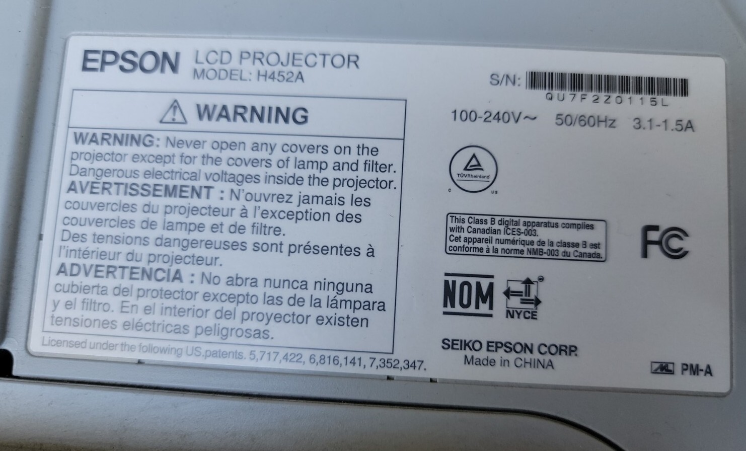 Epson BrightLink 485Wi H452A 3LCD Ultra Short Throw Projector HDMI eBay