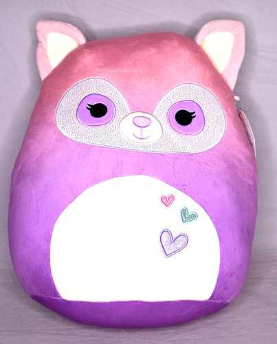 NEW NWT Squishmallows Plush Chaitra Lemur Pink Purple Colored 14"