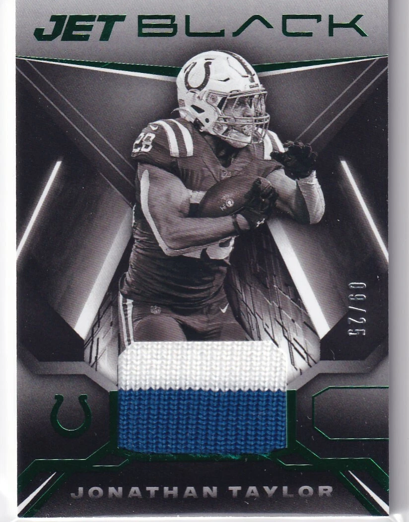 2021 Panini Black Jonathan Taylor Jet Black Jersey 25 Indianapolis Colts