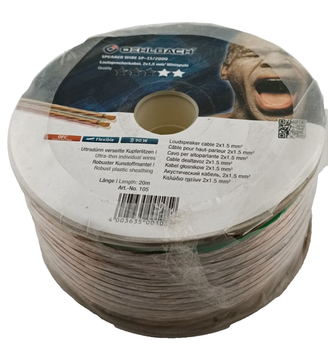 OEHLBACH 105 Speaker Wire SP-15/2000 Kupfer Lautsprecherkabel 20m 2 x 1,5mm² - Bild 1 von 2
