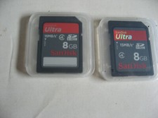 SanDisk Ultra 8GB Class 4 SDHC Flash Memory Cards Lot Of 2