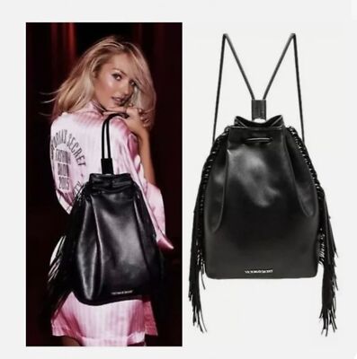 Victoria Secret Limited Edition Side Fringe Black Backpack  display picture 2