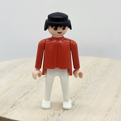 Vintage 1974 Playmobil Geobra Figure Person Red shirt Guy
