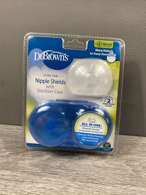Dr. Brown's Ultra-Thin Nipple Shields with Sterilizer Case Size 2 - New