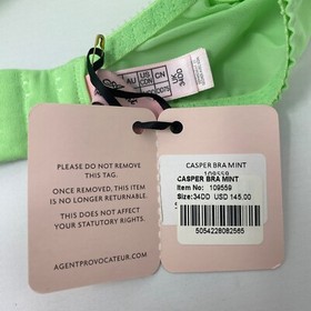 Agent Provocateur Casper Mint Green Bra 34DD NWT