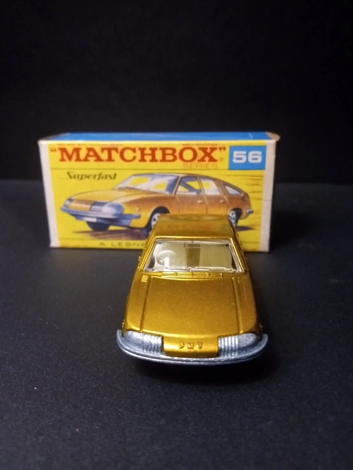 Matchbox Superfast #56 BMC 1800 Pinnfarina 1969 Gold In Solid Orig Script Box - Image 3 of 4