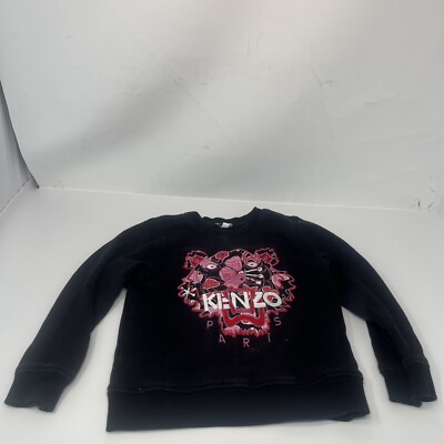 Kenzo Kids Graphic Crew Neck Sweatshirt Pink Tiger Logo Size 5A/110