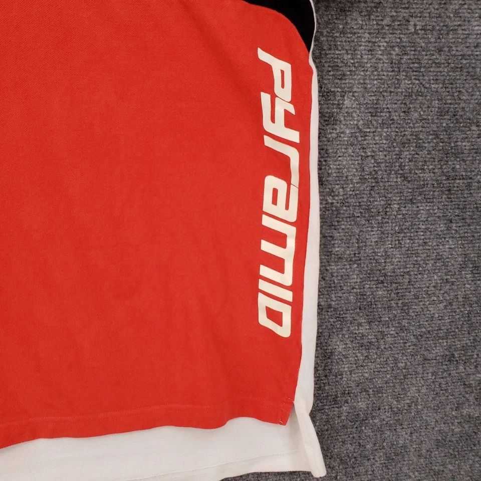 Camisa Polo Pirámide Negra Hombres XL Roja Manga Corta Bloques de Color Golf Algodón Cuello Foto 3 de 4