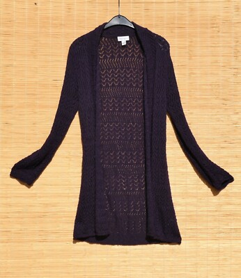 Strickjacke Überwurf PETER HAHN Alpaka Seide Ajour Strick Lochmuster 36