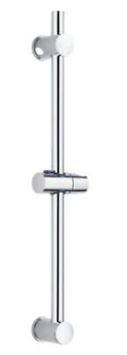 VEEBATH Modern Riser Shower Rail Adjustable Chrome Hose Soap Dish Holder Pole