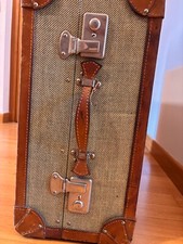 BAULE DA VIAGGIO VINTAGE, MARCA SAVIP PERUGIA. LEGNO E STOFFA  