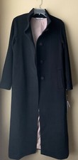 Fleurette Black Stand Collar Cashmere Long Coat 10