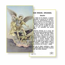 San Miguel Arcangel - Oracion - Spanish  - Paperstock Holy Card