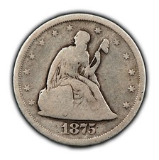 1875-S 20c Twenty Cent Piece - VG - SKU-Y6045