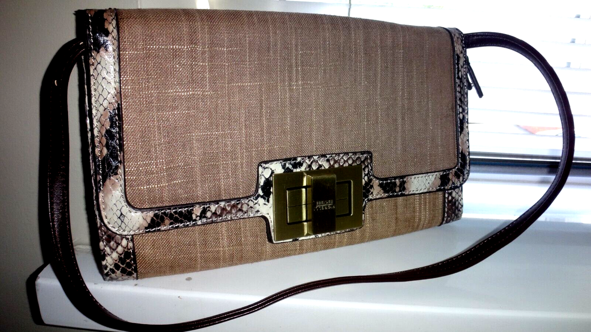 Fiorelli Brown/Sparkly Taupe Clutch Shoulder Bag With Removable Strap💕